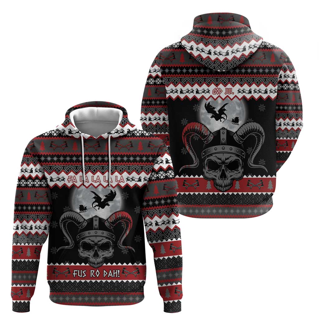 Vikings Christmas Hoodie Fa La La La Fus Ro Dah - Wonder Print Shop