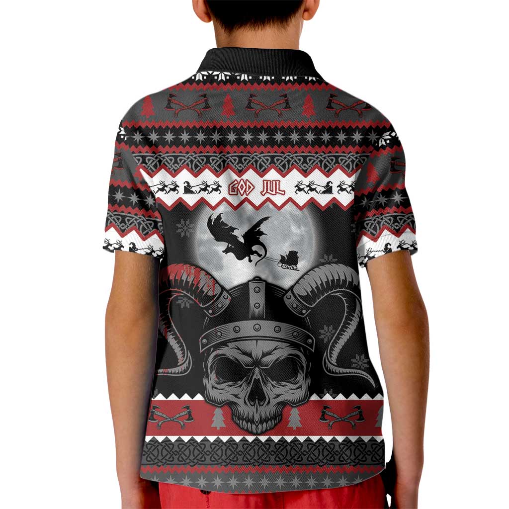 Vikings Christmas Kid Polo Shirt Fa La La La Fus Ro Dah - Wonder Print Shop
