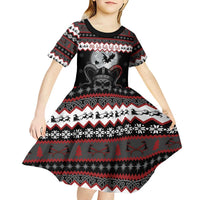 Vikings Christmas Kid Short Sleeve Dress Fa La La La Fus Ro Dah - Wonder Print Shop