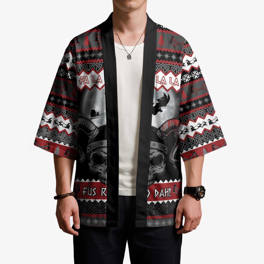 Vikings Christmas Kimono Fa La La La Fus Ro Dah - Wonder Print Shop