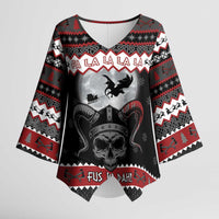 Vikings Christmas Kimono Sleeve Blouse Fa La La La Fus Ro Dah - Wonder Print Shop