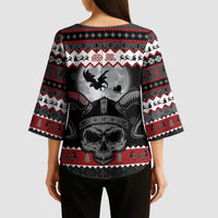 Vikings Christmas Kimono Sleeve Blouse Fa La La La Fus Ro Dah - Wonder Print Shop