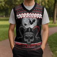 Vikings Christmas Knitted V-Neck Vest Fa La La La Fus Ro Dah - Wonder Print Shop