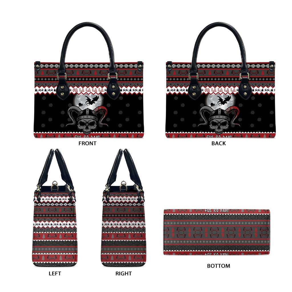 Vikings Christmas Leather Bag Fa La La La Fus Ro Dah - Wonder Print Shop