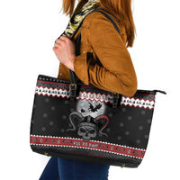 Vikings Christmas Leather Tote Bag Fa La La La Fus Ro Dah - Wonder Print Shop