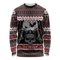 Vikings Christmas Long Sleeve Shirt Fa La La La Fus Ro Dah - Wonder Print Shop