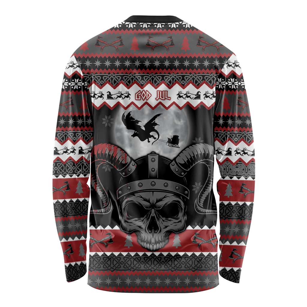 Vikings Christmas Long Sleeve Shirt Fa La La La Fus Ro Dah - Wonder Print Shop