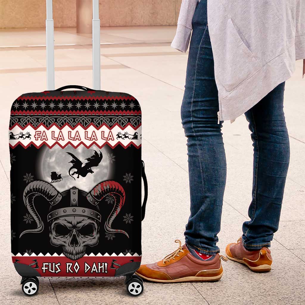 Vikings Christmas Luggage Cover Fa La La La Fus Ro Dah - Wonder Print Shop