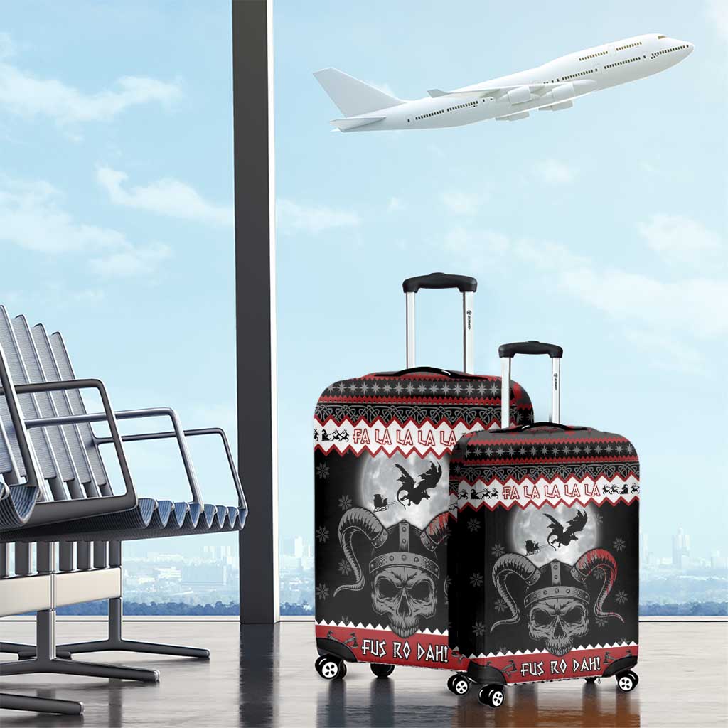 Vikings Christmas Luggage Cover Fa La La La Fus Ro Dah - Wonder Print Shop