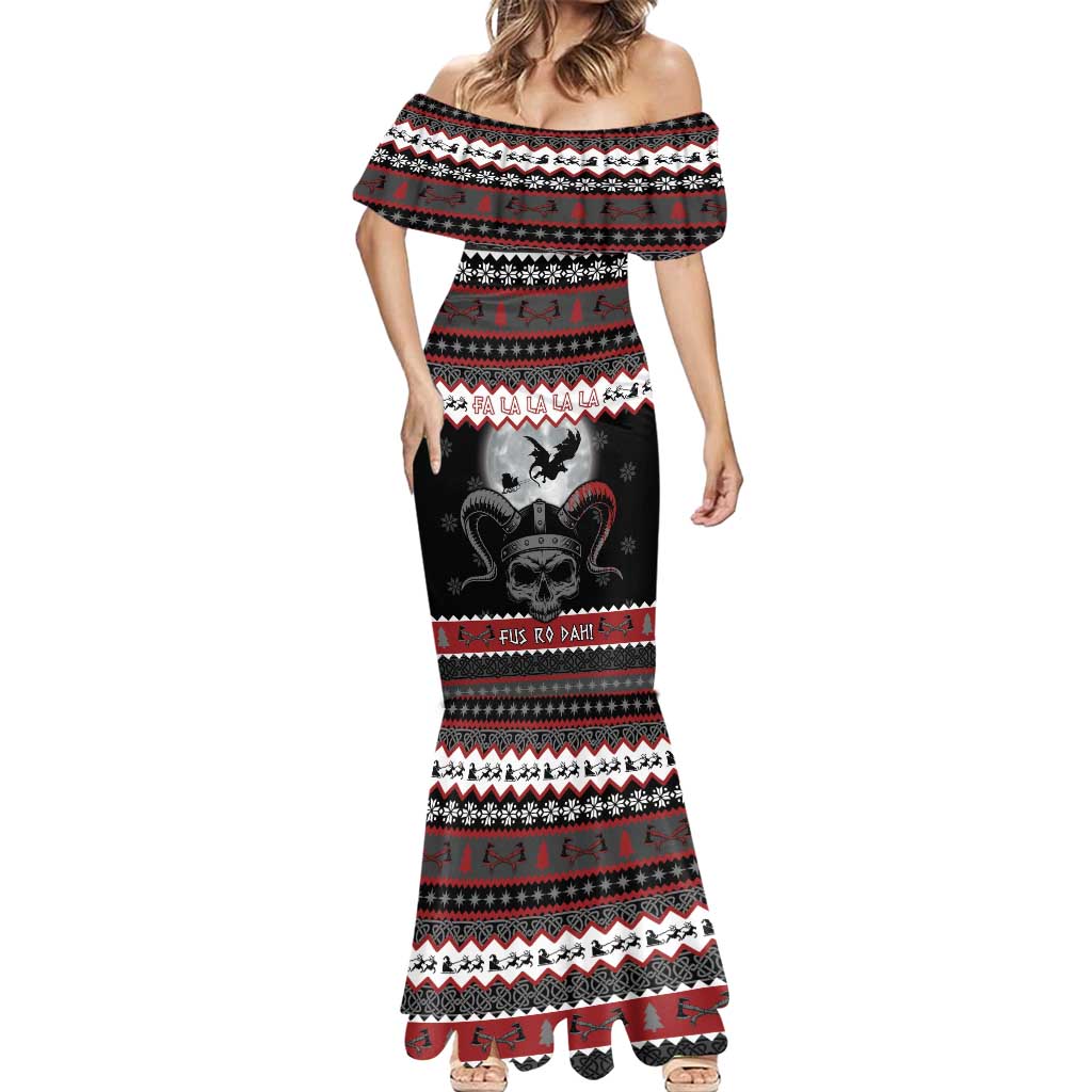 Vikings Christmas Mermaid Dress Fa La La La Fus Ro Dah - Wonder Print Shop