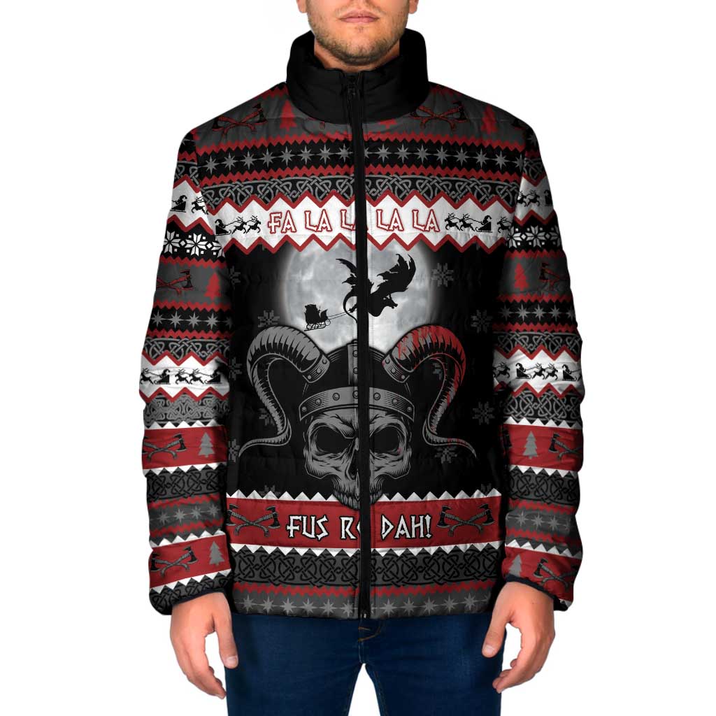 Vikings Christmas Padded Jacket Fa La La La Fus Ro Dah - Wonder Print Shop