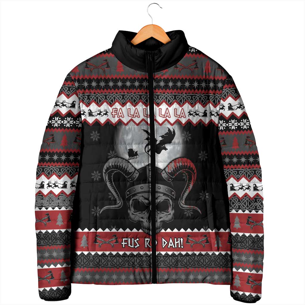 Vikings Christmas Padded Jacket Fa La La La Fus Ro Dah - Wonder Print Shop