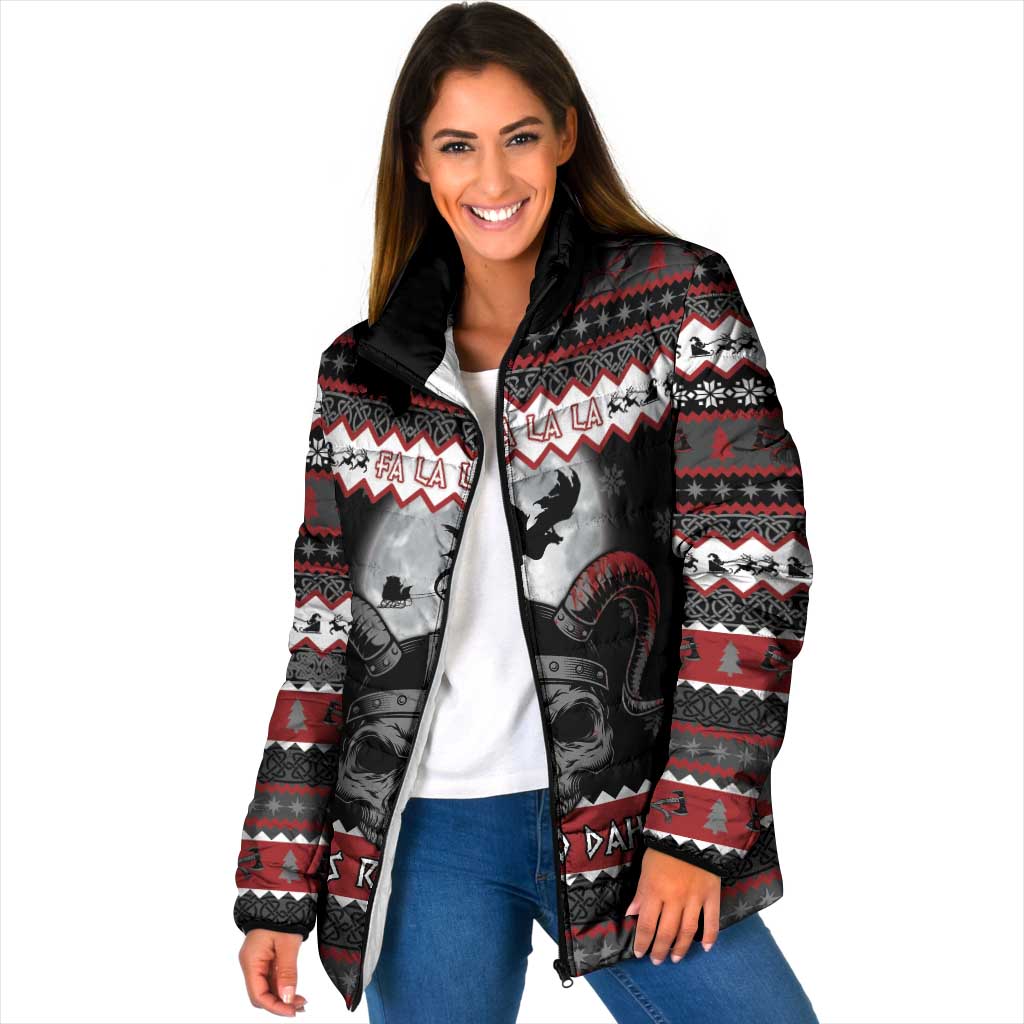 Vikings Christmas Padded Jacket Fa La La La Fus Ro Dah - Wonder Print Shop