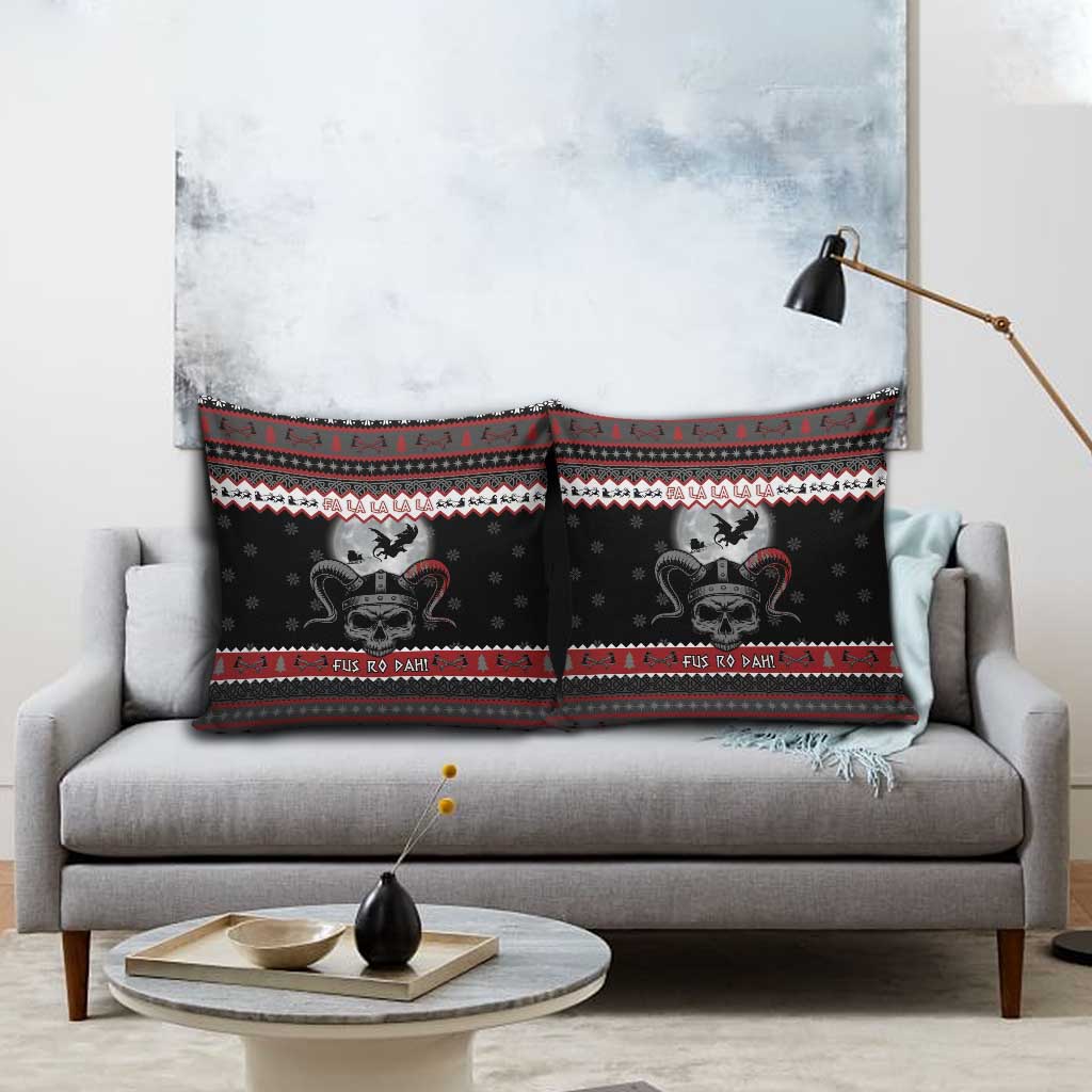 Vikings Christmas Pillow Cover Fa La La La Fus Ro Dah - Wonder Print Shop