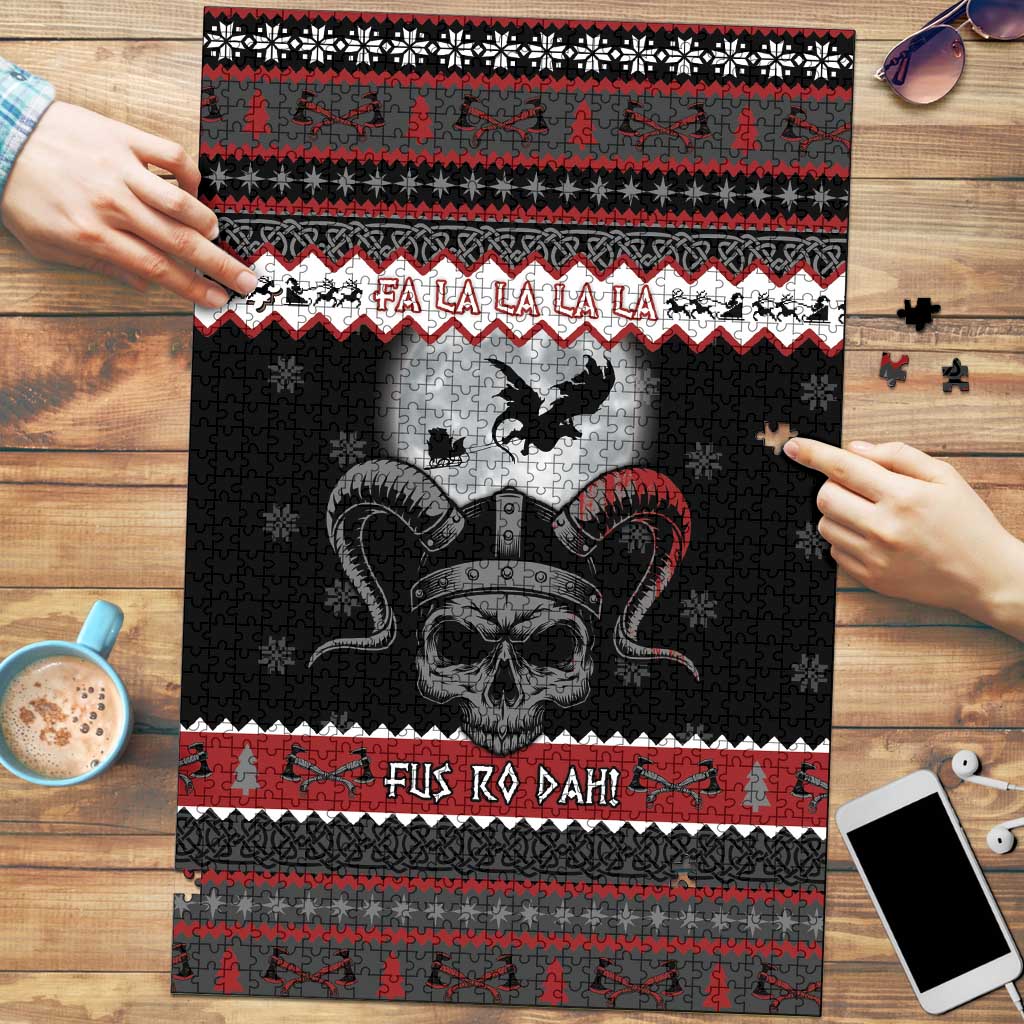 Vikings Christmas Puzzle Fa La La La Fus Ro Dah - Wonder Print Shop