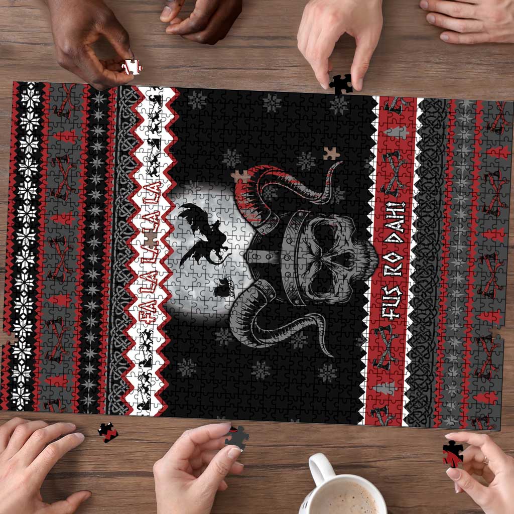 Vikings Christmas Puzzle Fa La La La Fus Ro Dah - Wonder Print Shop