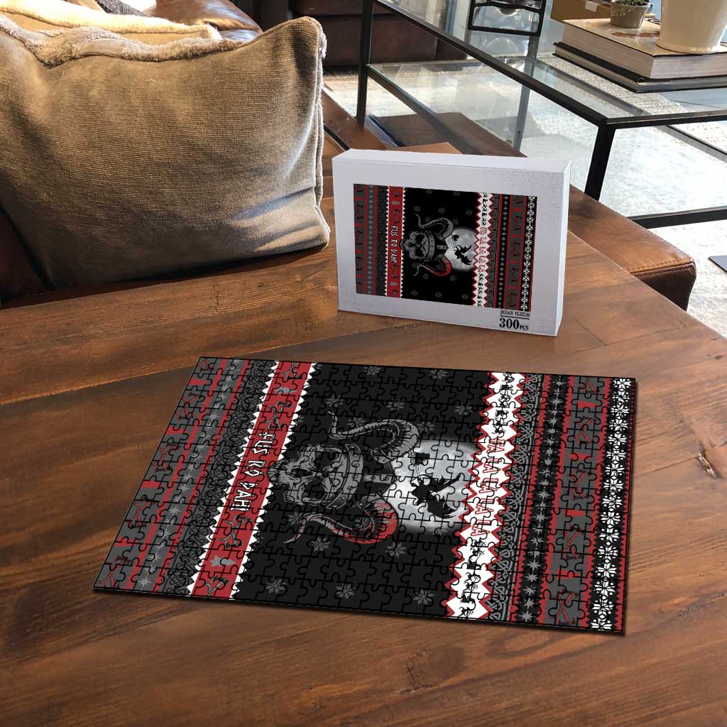 Vikings Christmas Puzzle Fa La La La Fus Ro Dah - Wonder Print Shop