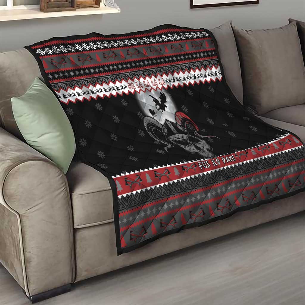Vikings Christmas Quilt Fa La La La Fus Ro Dah - Wonder Print Shop