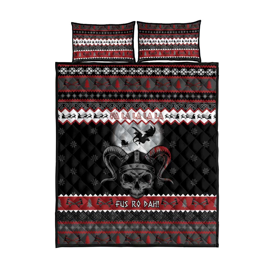 Vikings Christmas Quilt Bed Set Fa La La La Fus Ro Dah - Wonder Print Shop