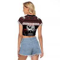 Vikings Christmas Raglan Cropped T Shirt Fa La La La Fus Ro Dah - Wonder Print Shop