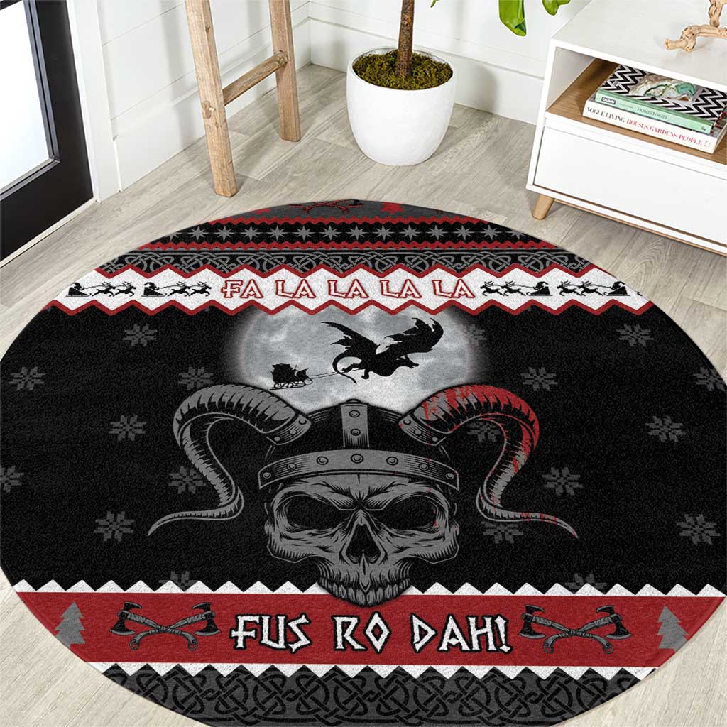 Vikings Christmas Round Carpet Fa La La La Fus Ro Dah - Wonder Print Shop