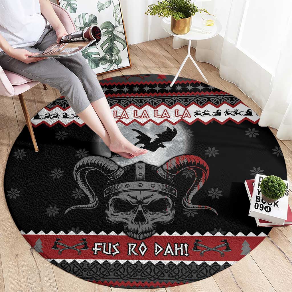 Vikings Christmas Round Carpet Fa La La La Fus Ro Dah - Wonder Print Shop