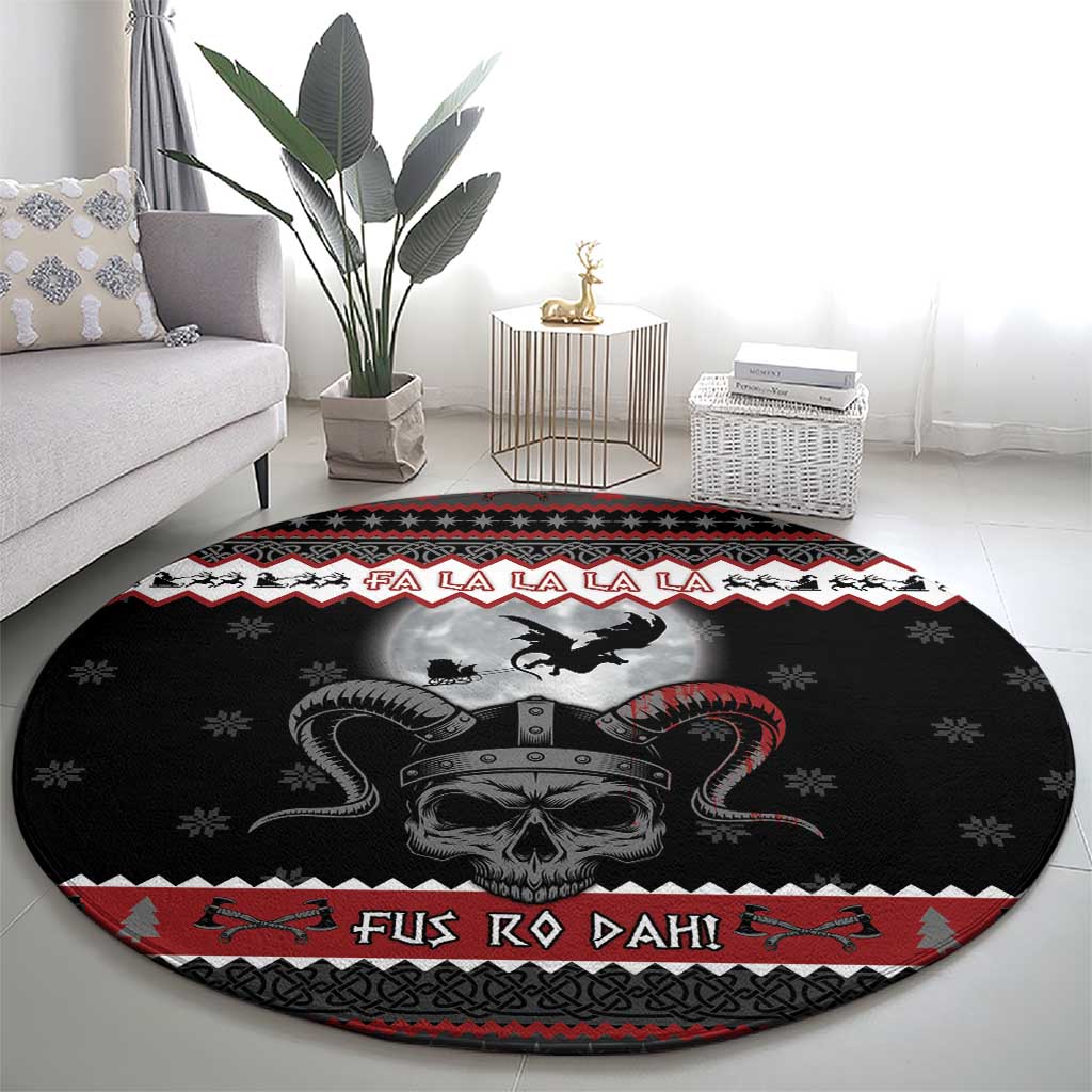 Vikings Christmas Round Carpet Fa La La La Fus Ro Dah - Wonder Print Shop
