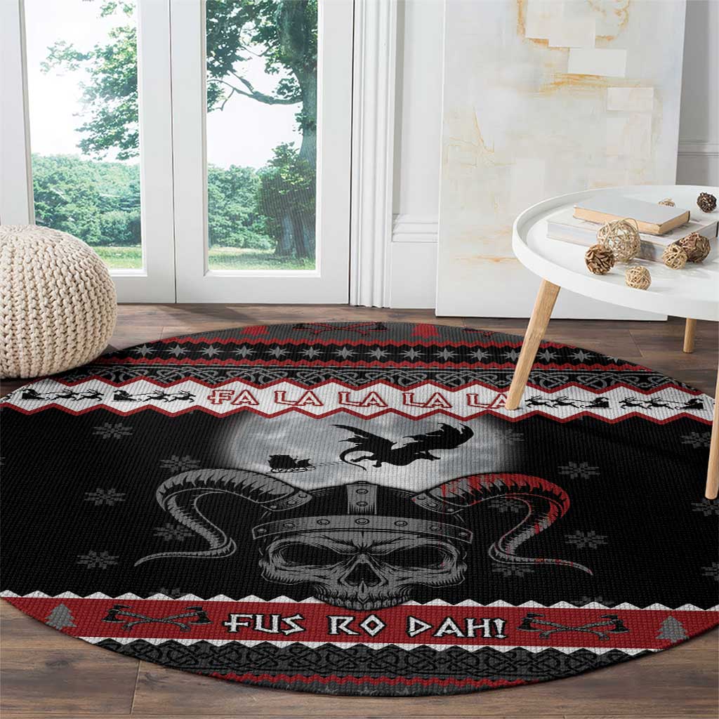 Vikings Christmas Round Carpet Fa La La La Fus Ro Dah - Wonder Print Shop