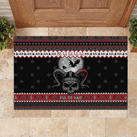 Vikings Christmas Rubber Doormat Fa La La La Fus Ro Dah - Wonder Print Shop
