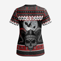 Vikings Christmas Scrub Top Fa La La La Fus Ro Dah - Wonder Print Shop