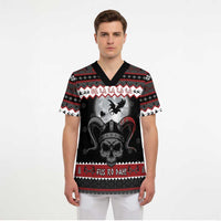 Vikings Christmas Scrub Top Fa La La La Fus Ro Dah - Wonder Print Shop