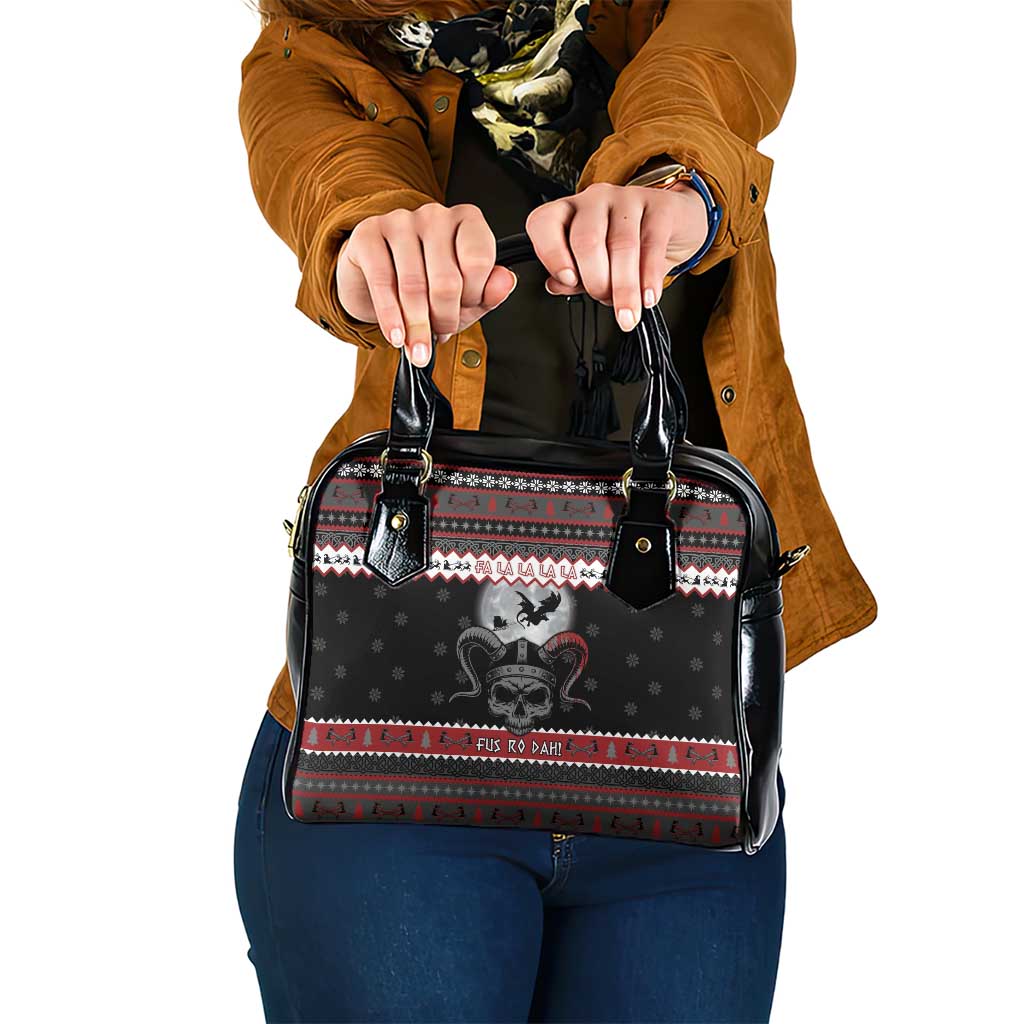 Vikings Christmas Shoulder Handbag Fa La La La Fus Ro Dah - Wonder Print Shop