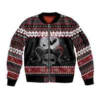 Vikings Christmas Sleeve Zip Bomber Jacket Fa La La La Fus Ro Dah - Wonder Print Shop