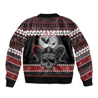 Vikings Christmas Sleeve Zip Bomber Jacket Fa La La La Fus Ro Dah - Wonder Print Shop