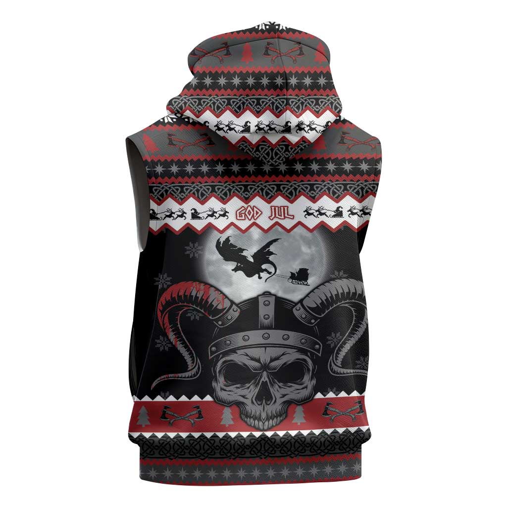 Vikings Christmas Sleeveless Zip Hoodie Fa La La La Fus Ro Dah - Wonder Print Shop