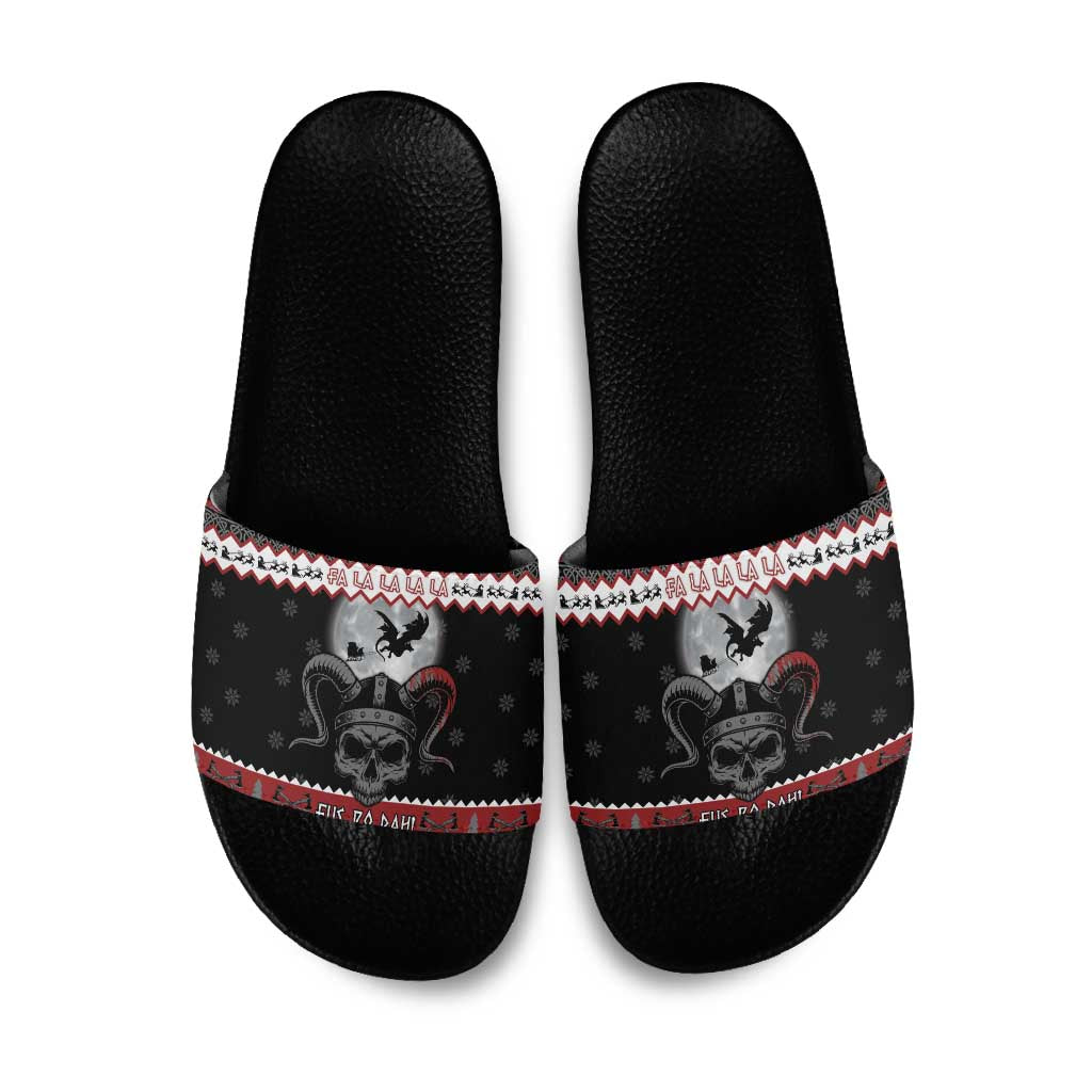 Vikings Christmas Slide Sandals Fa La La La Fus Ro Dah - Wonder Print Shop