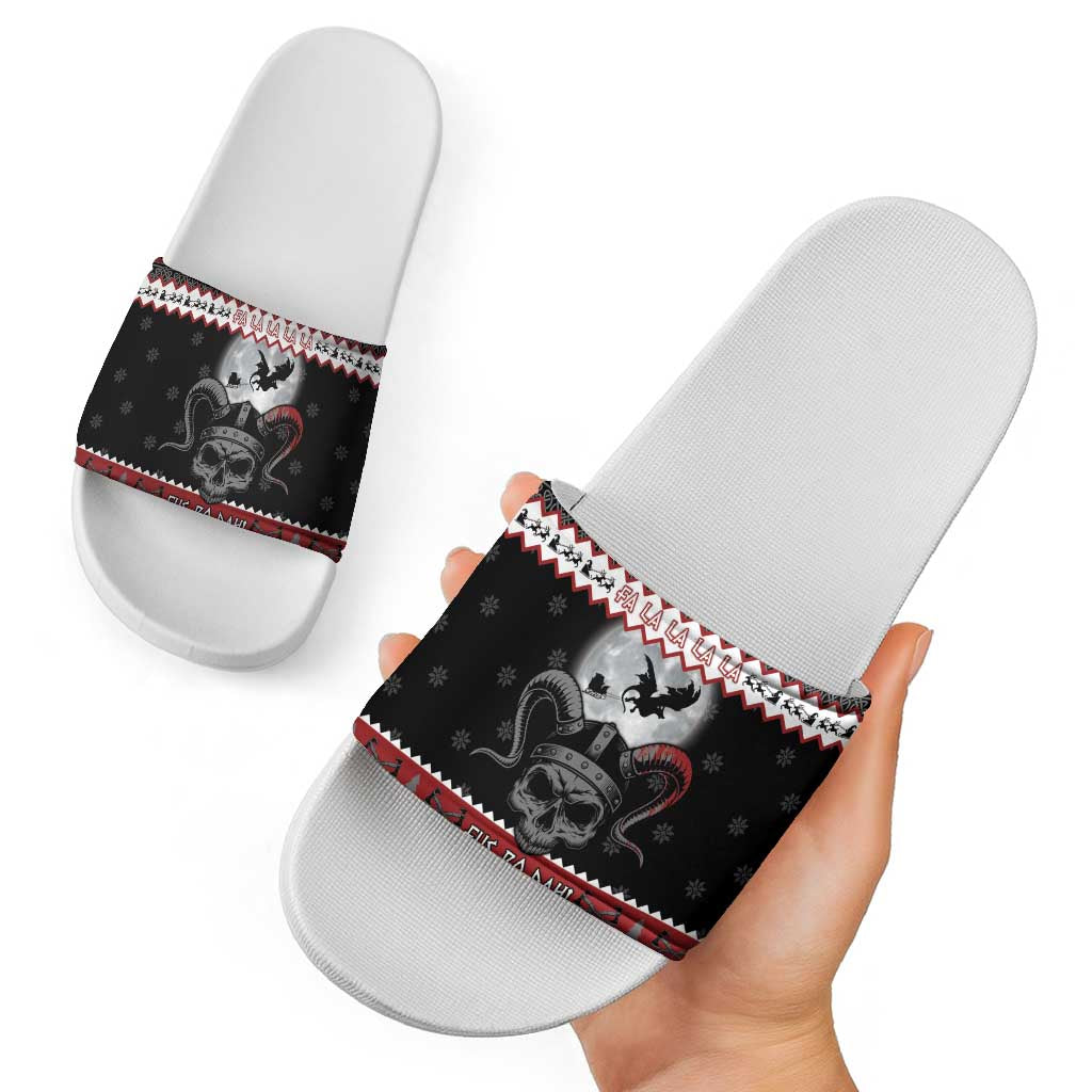 Vikings Christmas Slide Sandals Fa La La La Fus Ro Dah - Wonder Print Shop