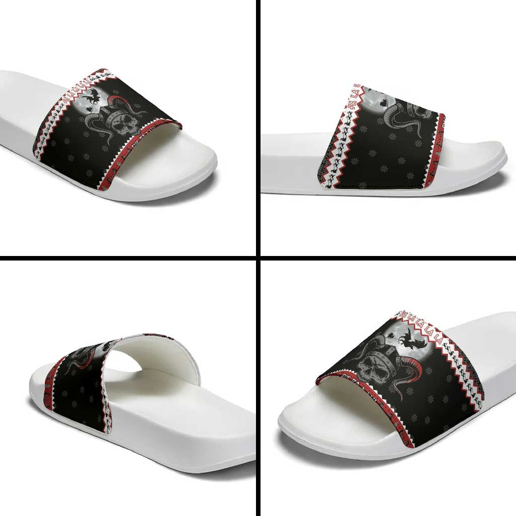 Vikings Christmas Slide Sandals Fa La La La Fus Ro Dah - Wonder Print Shop