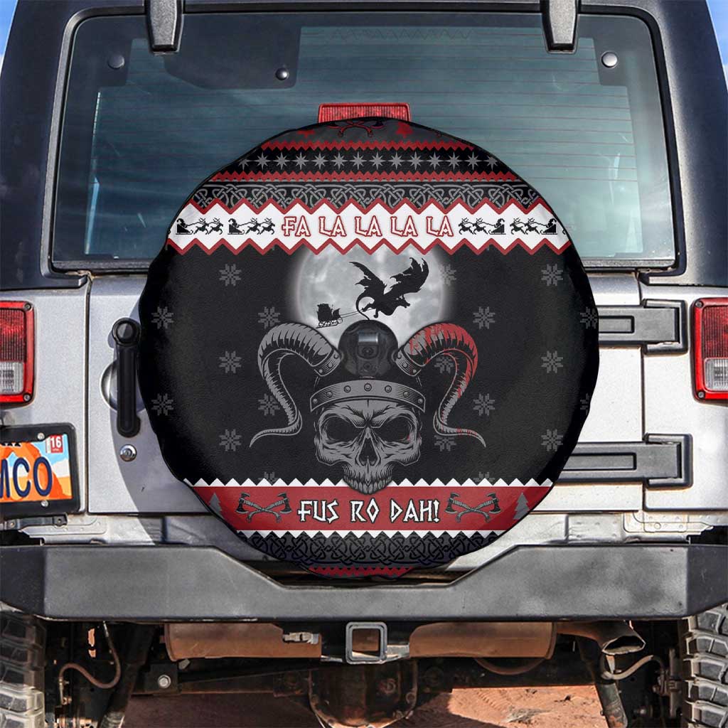 Vikings Christmas Spare Tire Cover Fa La La La Fus Ro Dah - Wonder Print Shop