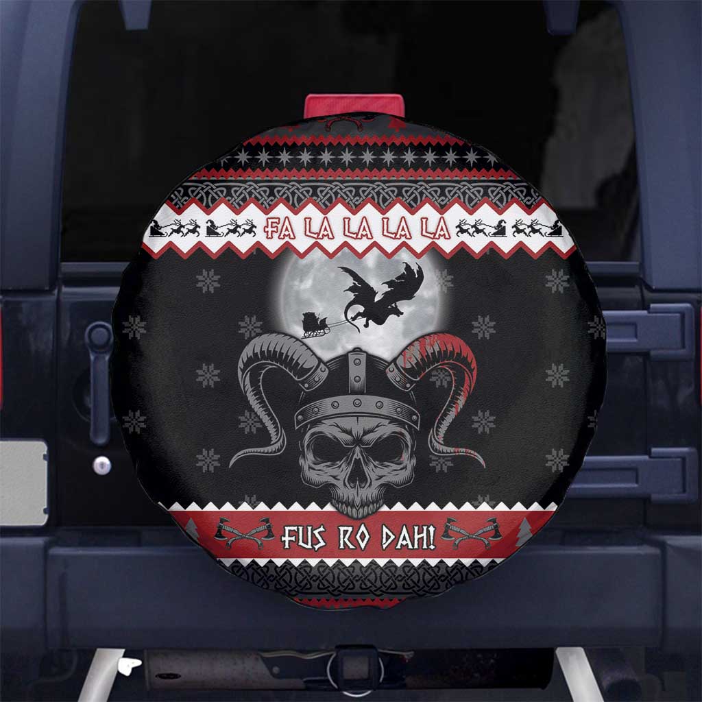 Vikings Christmas Spare Tire Cover Fa La La La Fus Ro Dah - Wonder Print Shop