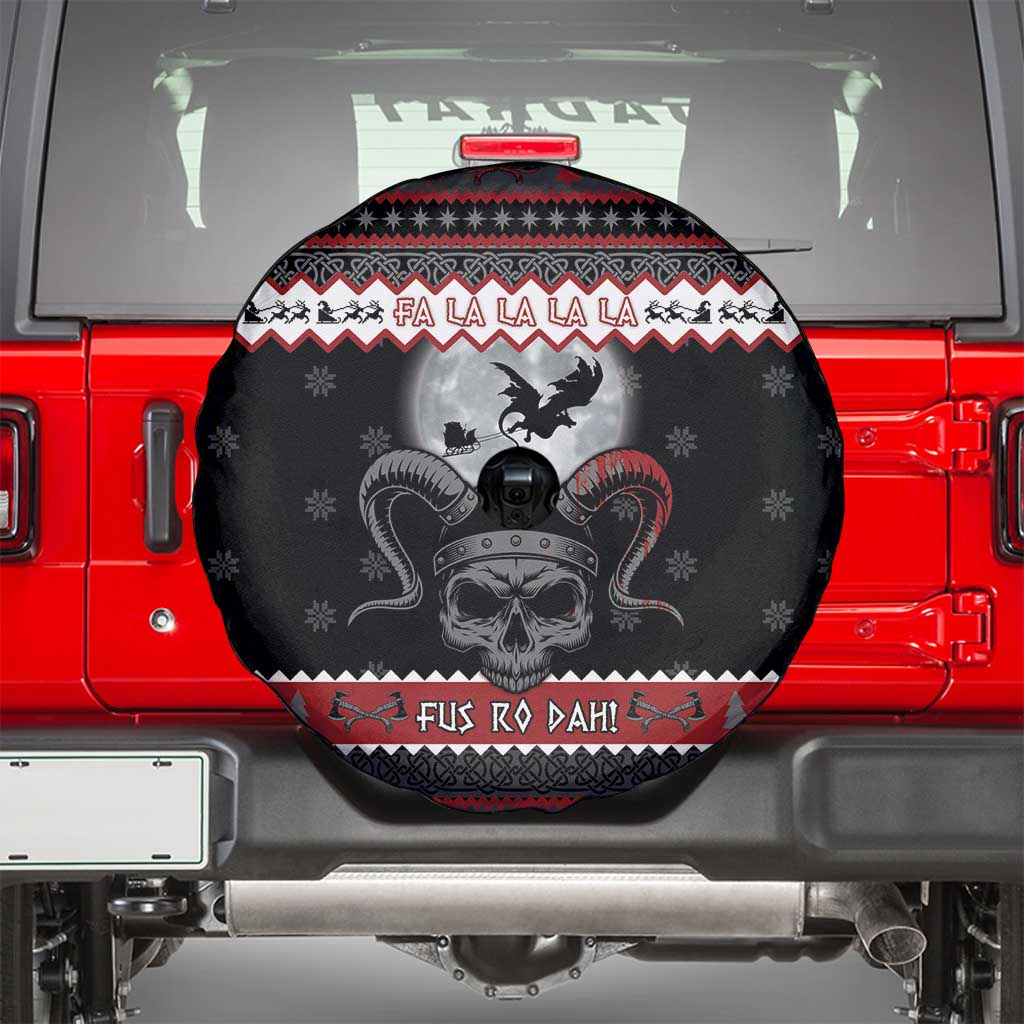 Vikings Christmas Spare Tire Cover Fa La La La Fus Ro Dah - Wonder Print Shop