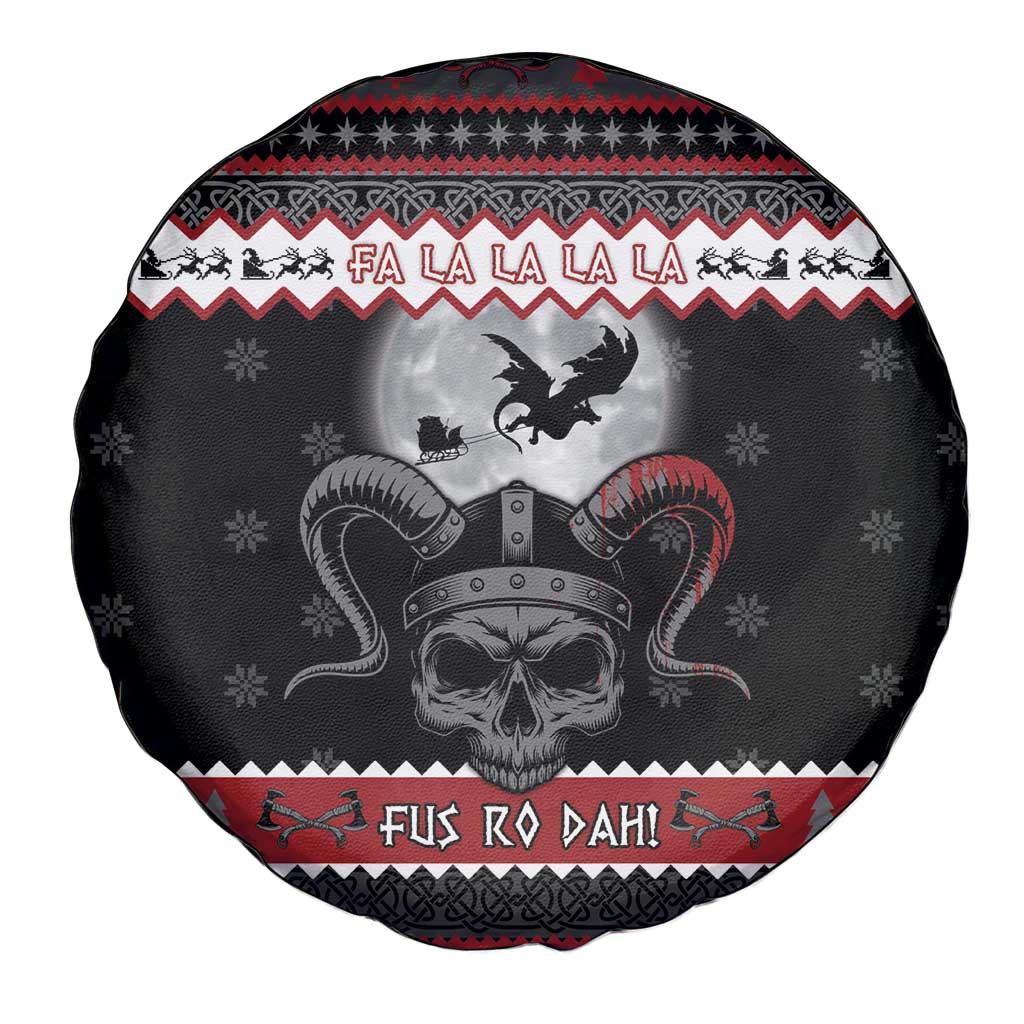 Vikings Christmas Spare Tire Cover Fa La La La Fus Ro Dah - Wonder Print Shop