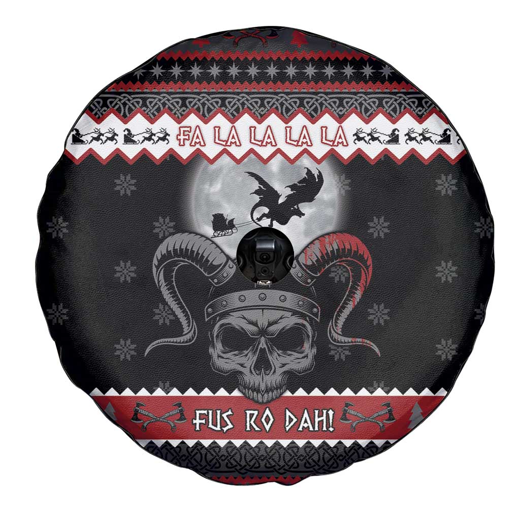 Vikings Christmas Spare Tire Cover Fa La La La Fus Ro Dah - Wonder Print Shop