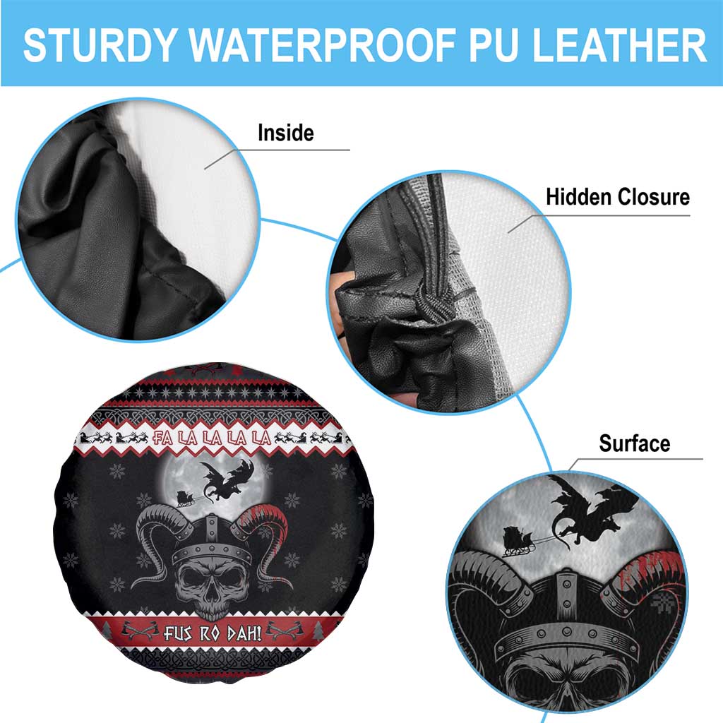 Vikings Christmas Spare Tire Cover Fa La La La Fus Ro Dah - Wonder Print Shop
