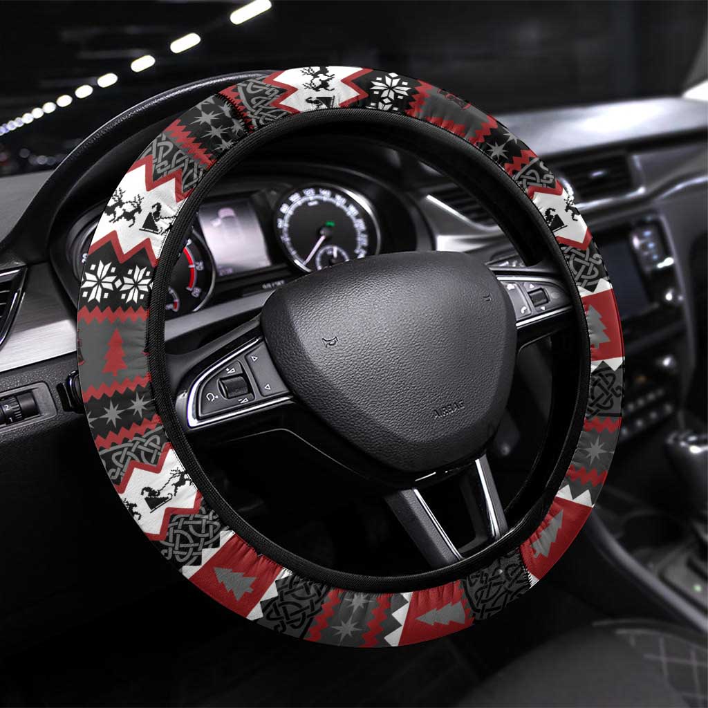 Vikings Christmas Steering Wheel Cover Fa La La La Fus Ro Dah - Wonder Print Shop