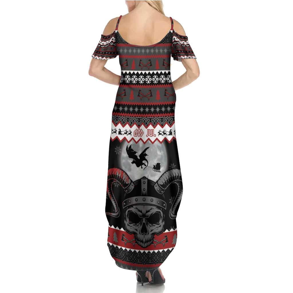 Vikings Christmas Summer Maxi Dress Fa La La La Fus Ro Dah - Wonder Print Shop
