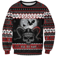 Vikings Christmas Sweatshirt Fa La La La Fus Ro Dah - Wonder Print Shop