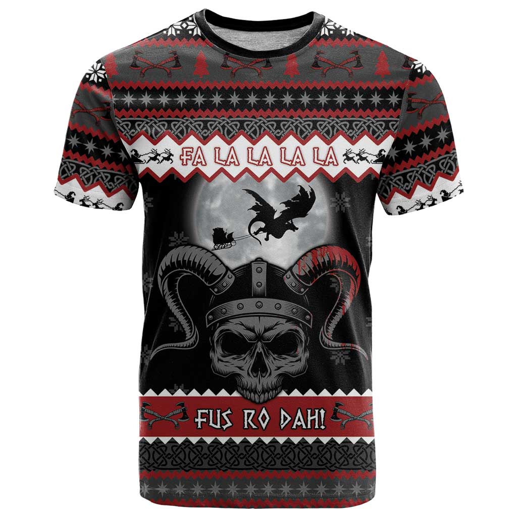 Vikings Christmas T Shirt Fa La La La Fus Ro Dah - Wonder Print Shop