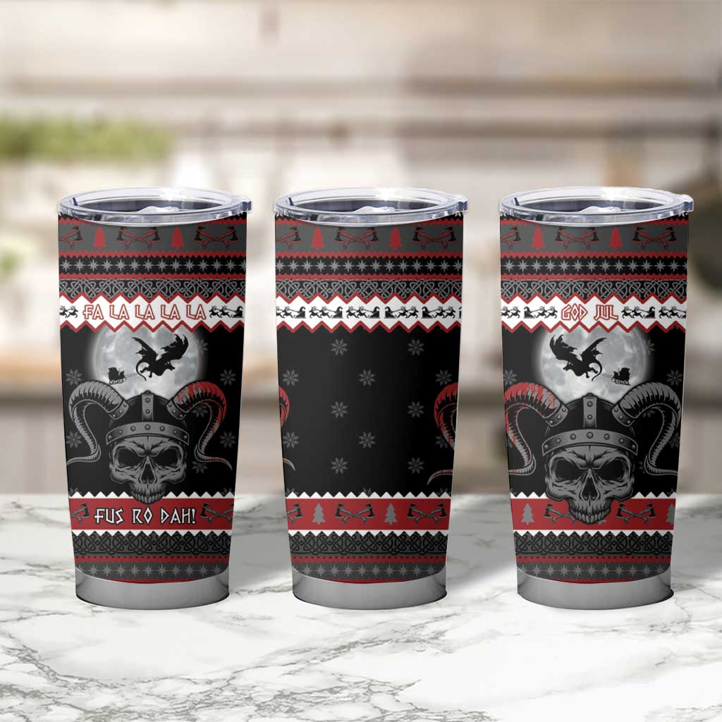 Vikings Christmas Tumbler Cup Fa La La La Fus Ro Dah - Wonder Print Shop