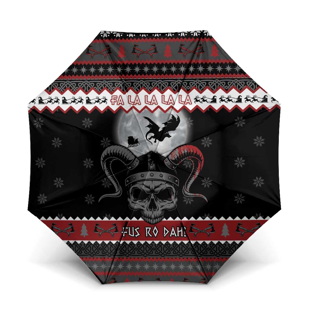 Vikings Christmas Umbrella Fa La La La Fus Ro Dah - Wonder Print Shop